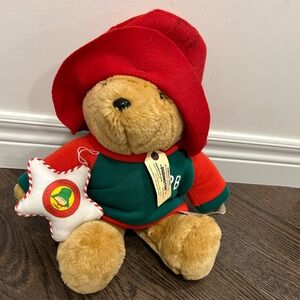Vintage 1995 Paddington Bear With Christmas Ornament